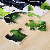 Black Rozen Flowers Gothic Art Waterverf schildere Legpuzzel (Zijkant)