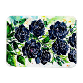 Black Rozen Flowers Gothic Art Waterverf schildere Magneet (Horizontaal)