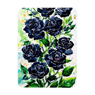 Black Rozen Flowers Gothic Art Waterverf schildere Magneet