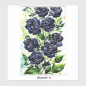 Black Rozen Flowers Gothic Art Waterverf schildere Sticker (Vel)