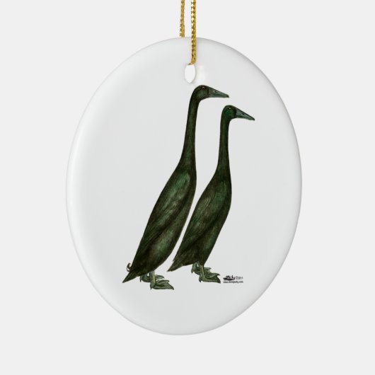 Black Runner Ducks Keramisch Ornament (Rechts)