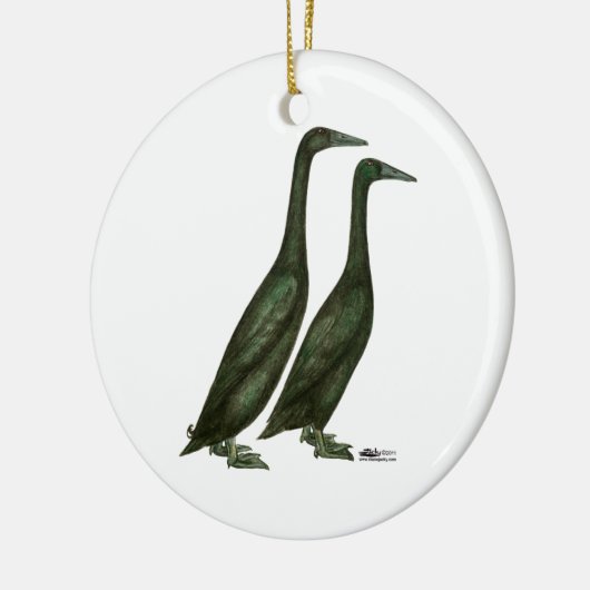Black Runner Ducks Keramisch Ornament (Links)