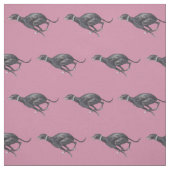 Black Running Greyhound Dog Art Fabric Stof (Swatch)
