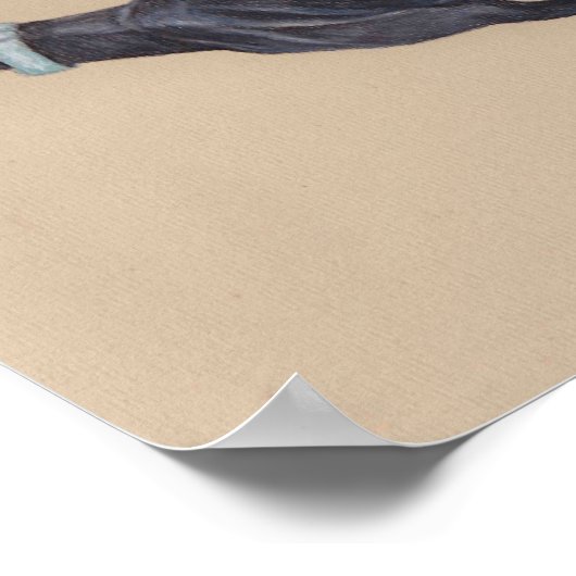 Black Running Greyhound Dog Art Print (Hoek)