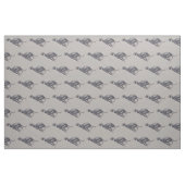 Black Running Greyhound op Grey Dog Art Fabric Stof (Fat Quarter)