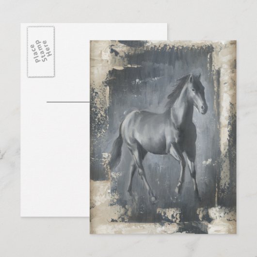 Black Running Stallion Briefkaart (Voorkant / Achterkant)