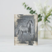 Black Running Stallion Briefkaart (Staand voorkant)