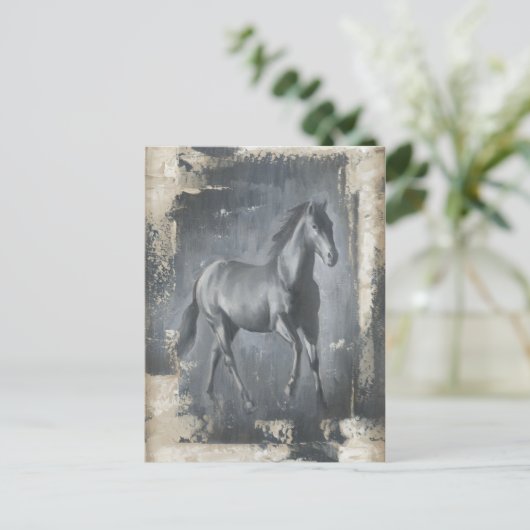 Black Running Stallion Briefkaart (Staand voorkant)