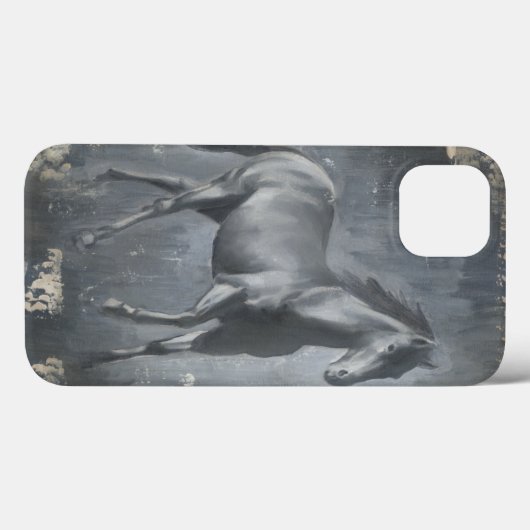 Black Running Stallion Case-Mate iPhone Case (Achterkant (horizontaal))
