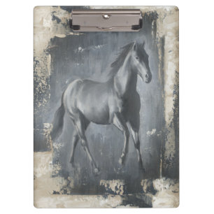 Black Running Stallion Klembord