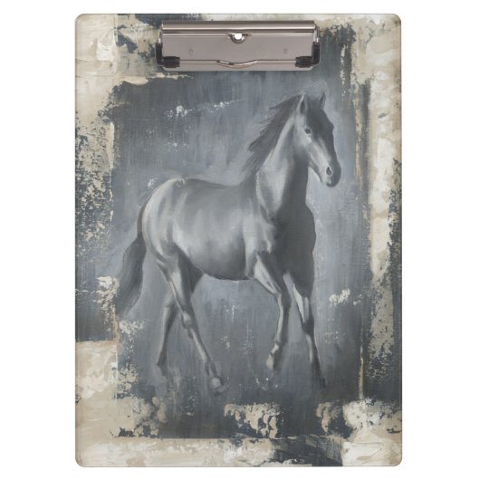 Black Running Stallion Klembord (Voorkant)