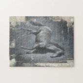 Black Running Stallion Legpuzzel (Horizontaal)