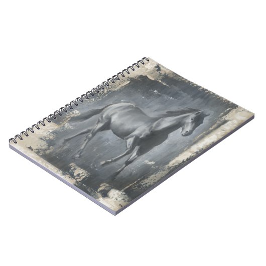 Black Running Stallion Notitieboek (Linkerzijde)