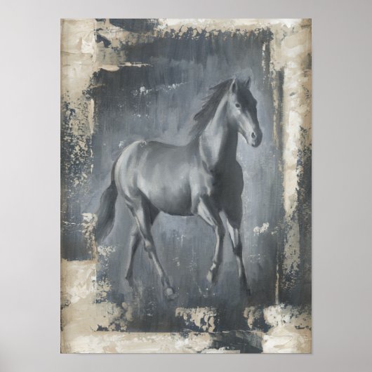 Black Running Stallion Poster (Voorkant)