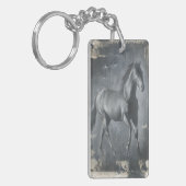 Black Running Stallion Sleutelhanger (Voorkant Links)