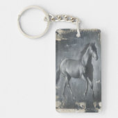 Black Running Stallion Sleutelhanger (Voorkant)