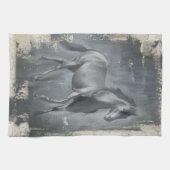 Black Running Stallion Theedoek (Horizontaal)