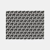 Black Russian Terrier Dog Silhouettes Pattern Fleece Deken (Voorkant (Horizontaal))