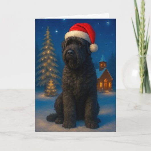 Black Russian Terrier Holiday Card Feestdagen Kaart (Voorkant)