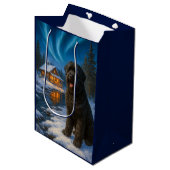 Black Russian Terrier Holiday Card Medium Cadeauzakje (Voorkant Gekanteld)