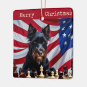 Black Russian Terrier Keramisch Ornament (Links)