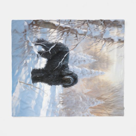 Black Russian Terrier Laat het Sneeuwen Kerstmis  Fleece Deken (Voorkant (Horizontaal))