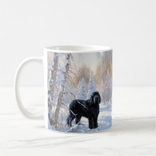 Black Russian Terrier Laat het Sneeuwen Kerstmis  Koffiemok