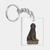 Black Russian Terrier – Liefdestaal Sleutelhanger (Voorkant Links)