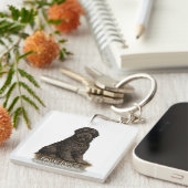 Black Russian Terrier – Liefdestaal Sleutelhanger (Voorkant Rechts)