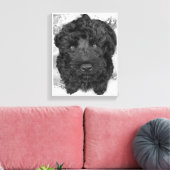 Black Russian Terrier Puppy Canvas Afdruk (Insitu (Woonkamer))