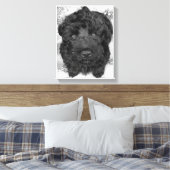 Black Russian Terrier Puppy Canvas Afdruk (Insitu (Slaapkamer))