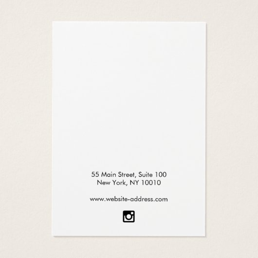 Black Rustic Chalkboard-draagkaart Visitekaartje (Achterkant)