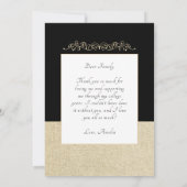 Black Rustic Elegant Ornament 2 Foto Afstuderen Bedankkaart (Achterkant)