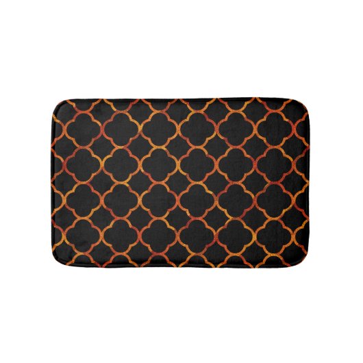 Black Rustic Gold Quatrefoil Patterns Elegant Cool Badmat (Voorkant)