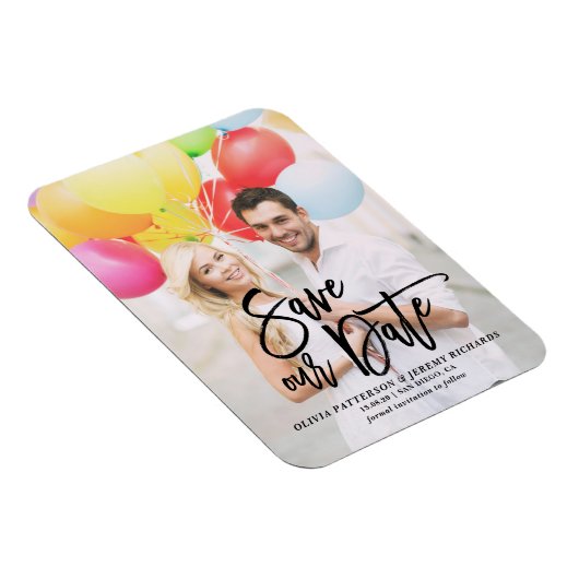 Black Rustic Hand met foto's opslaan onze datum Magneet (Rechterzijde)