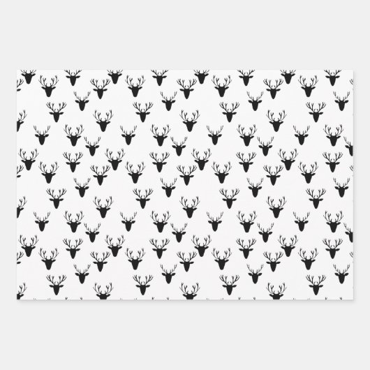 Black Rustic Holiday Pattern Bossen Trees geplakt Inpakpapier Vel (Voorkant 2)