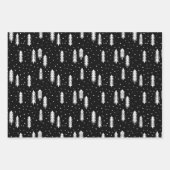 Black Rustic Holiday Pattern Bossen Trees geplakt Inpakpapier Vel (Voorkant)