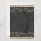 Black Rustic Lace Wedding Invitations Kaart (Achterkant)