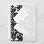 Black Rustic Luxe  Damask Wedding Kaart (Achterkant)