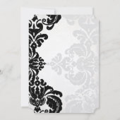 Black Rustic Luxe Damask Wedding Kaart (Achterkant)