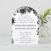 Black Rustic Romantic Navy Font Wedding Invitation Kaart (Staand voorkant)