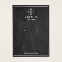 Black Rustic Stamp Monogram Earring Display Card