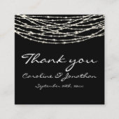 Black Rustic String Lights Wedding Bedankt Opmerki Informatiekaartje (Voorkant)