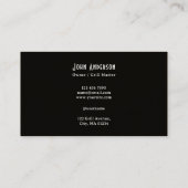 Black Rustic Vintage Logo Catering Business Card Visitekaartje (Achterkant)