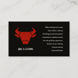 Black Rustic Vintage Logo Catering Business Card Visitekaartje