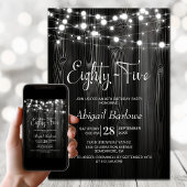 Black Rustic Wood 85e verjaardagsfeest Kaart