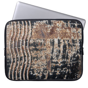 Black Rusty Metal Grunge-foto Laptop Sleeve
