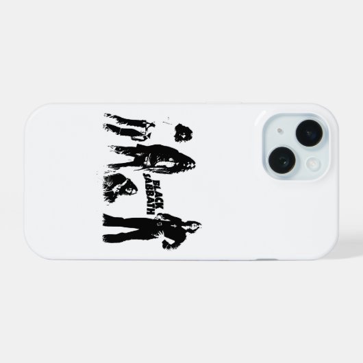 Black Sabbath Group iPhone 15 Case (Achterkant horizontaal)