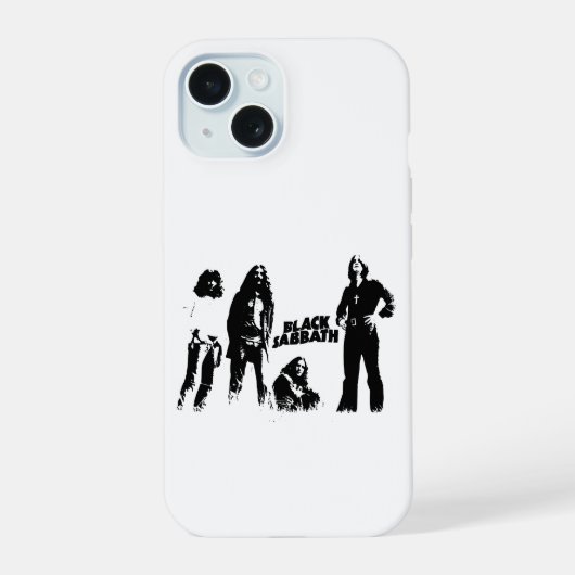 Black Sabbath Group iPhone 15 Case (Achterkant)