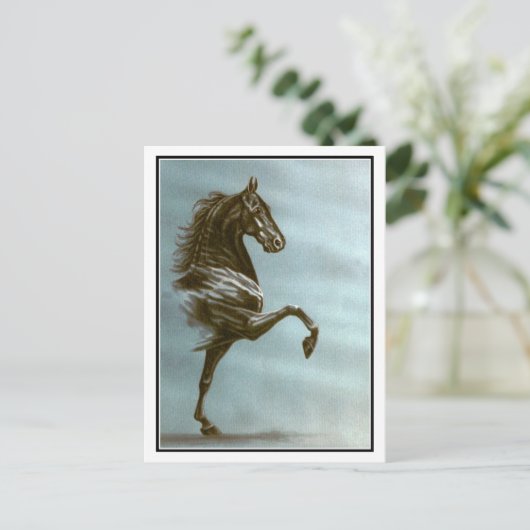 Black Saddlebred Horse Briefkaart (Staand voorkant)